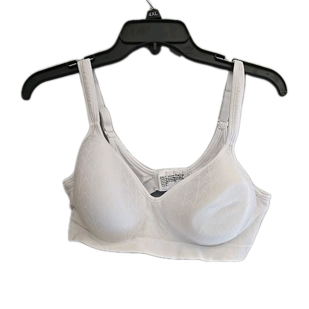 Bali Comfort Revolution White Full Coverage Seamless Wire Free Bra‎ Size 40B